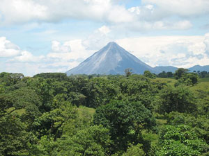 The Arenal Volcano is very prominent from Bella Vista Estates.